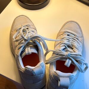 Veja White Light Tan Mesh Sneakers with Orange Insoles